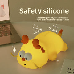 Dinosaur Night Light Chinese Dragon Night Lamp Cute Silicone Lamp Touch Timing Desktop Decorative Lamp Children's Birthday Gift