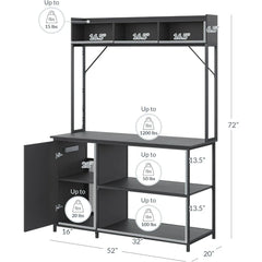55-90 Gallon Aquarium Stand with LED Lights, Fluted Cabinet For Fish Tank Accessories Storage, Heavy Duty Metal & Power Outlets