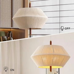 Wabi Sabi Woven Cotton Thread LED Pendant Light Minimalist Hand-Woven Chandeliers Restaurant Living Room Bar Hotel Hanging Lamp