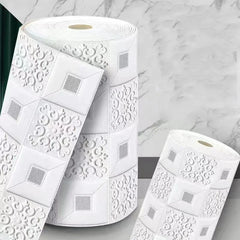 70cmx1m/2m/3m/5m/10m Waterproof 3D Stereo Wall Sticker Ceiling Bedroom Living Room Self-adhesive Background Decoration Wallpaper