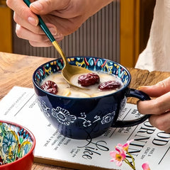 Bohemian Morning Tea Mug, 13.5 oz Ceramic Coffee Mug for Family Colleagues Teachers Wives Husbands Sisters Brothers Funny
