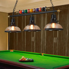 Retro Billiard Pendant Lamp LED with 3 Glass Shades Adjustable chandelier Dining Table For Bar Indoor Industrial Decor Lights