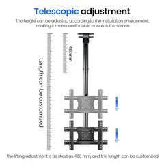 Ceiling TV Mount Full Motion TV Bracket for Most 32-75" Flat Curved TVs/Monitors Swivel Tilt Height Adjustable Hanging TV Mount