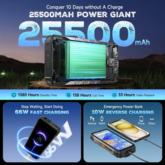Ulefone Armor 34 Pro Plus 5G AI Rugged Phone 6.95" 25500mAh 32GB+512GB Built-in Projector 120Hz NFC Dimensity 7400X Smartphone
