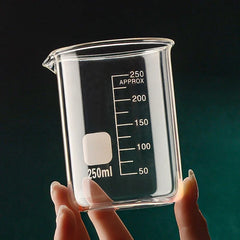 JUSTINLAU 50/100/150/250/500/1000ML High Borosilicate Glass Measuring Cup with Scale Laboratory Beaker Kitchen Baking Glass Cups