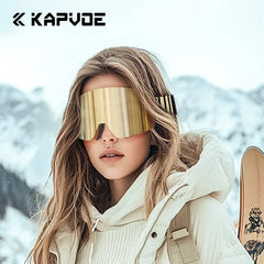 Kapvoe Snow Goggles Ski Snowboarding Skiing Sunglasses for Women Men Anti-Fog Lens UV400 Photochromic Glasses Motorcycle Glasses