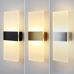 LED Acrylic Wall Light AC85-265V Long Style Living Room Corridor Bedroom 3/6/12W Bedhead Art Decoration Indoor Wall Lights