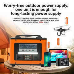 New 600Wh LiFePO4 220V High Power Portable Power Station 40AH Solar Outdoor Mobile Power Supply Home Emergency Energy Storage