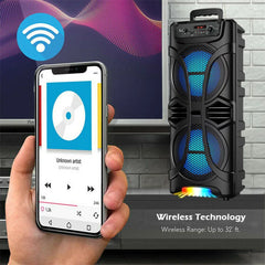 6000W Portable Party Bluetooth Speaker Sound System Rechargeable Outdoor Loud Karaoke Dual 8 " Speaker