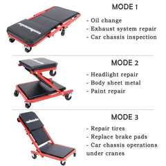Dual-purpose foldable repair car reclining board repair stool Z-type repair car board repair work stool Auto repair beauty stool