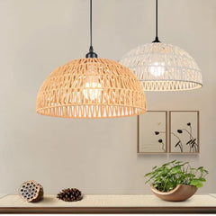 Newest hemp rope woven pendant lamp pastoral restaurant tea room inn bar bedroom rattan indoor chandelier lighting AC95-260V