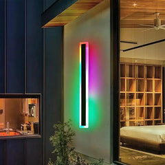 IP65 Waterproof LED Wall Light Outdoor RGB with Remote Control Indoor Dimmable Long Wall Lamp Balcony Entrance Porch Lighting