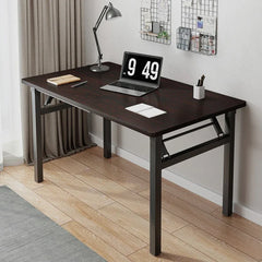 Walnut Rectangular Folding Computer Desk Portable Space Saving Office Study Classroom Training Home Use Household Furniture