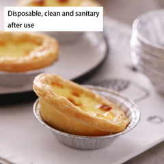 100Pcs Disposable Egg Tart Molds Aluminum Foil Cupcake Mold Cake Cookie Mold Kitchen Bakeware Tools for Tart Pie Baking Cooking