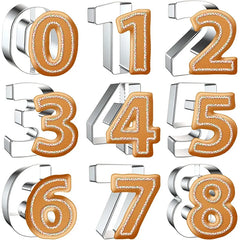 9PCS Number Cookie Cutters Set Birthday Numbers 0-8 Stainless Steel Cookie Cutters Shapes DIY Fondant Cutter Molds YY214
