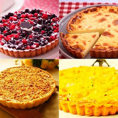 20-30cm Non-Stick Tart Quiche Flan Pan Molds Round Removable Loose Bottom Fluted Heavy Duty Pie Pizza Cake Baking Pan Bakeware