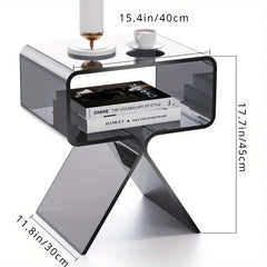 Modern Transparent Acrylic Bedside Table - Creative Side Table, Small Narrow End Table