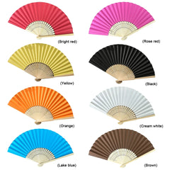 Hand Fan Bamboo Paper Fan Pocket Folding Fan Solid Color Guest Fans DIY Guest Gift for Wedding Birthday Summer Party