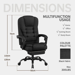 Ergonomic Executive Office Chair - High Back Chair with Headrest & Lumbar Support, Premium Home Office Chair - Adjustable Height