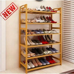 6 Tier Shoe Rack Entryway Shoe Shelf Holder Storage Organizer Natural Color