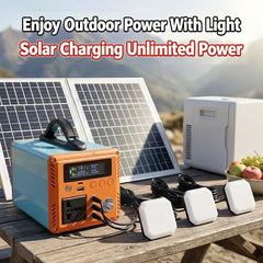 200W Power Station 220V Solar Generator Outdoor Portable Solar Power 76.8Wh/192Wh LiFePo4 Battery for Camping Travel RV Home