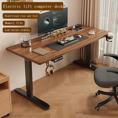 Electric Adjust Height Office Desk with Display Wide and Sturdy Computer Table Solid Wood Gaming Desk Home Room