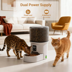 4L Automatic Cat Feeder with Timer Portion Control 1-6 Meals Per Day Button Control for Cats & Small Dogs Supplies