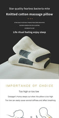 High Quality Washable Knitted Massage Pillow, Hypoallergenic Non-Collapse Neck Support Pillow for Better Sleep & Household Use