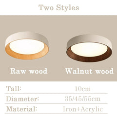 Nordic Creative Wood Grain Ceiling Lamp Minimalist Round LED Chandelier Living Room Balcony Bedroom Hotel Decor lighting Fixture