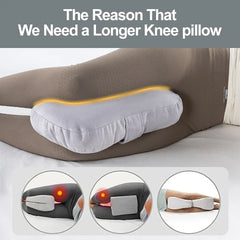 Knee Pillow for Side Sleepers,Support Leg Pillow for Hip & Back Pain, Plush,Bind Belt & Machine Washable