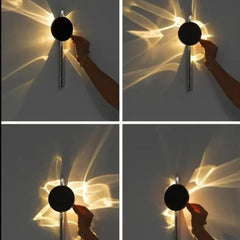 Stainless Rotatable Shadow Art Sconce Creative Corrugated LED Wall Light Bedroom Bedside Parlor Stairs Aisle Atmosphere Light