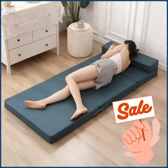 Foldable floor mattress, portable nap mat, travel couch mat, memory sponge mat, portable sleeping mat for lunch break and travel
