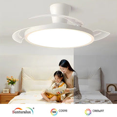 Modern Ceiling Fan Lamps silent invisible 3 folding blades blade LED lights Living room dining room Bedroom study AC95-260V