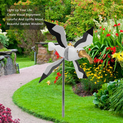Seagull Windmill Weatherproof Fade Resistant Stable Decorative Easy To Install Seagull Garden for Patio