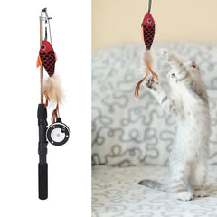 Cat Teaser Wand Cat Fishing Pole Bite Resistance Multifunctional Cat Teaser Wand for Cats Cat