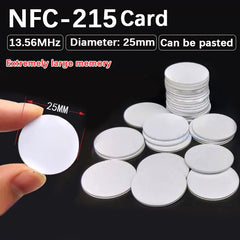 10/50pcs NFC Ntag215 Coin TAG Key 13.56MHz NTAG 215 Card Universal Label Ultralight Tags Labels 25 mm