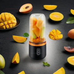 Mini Juice Extractor Portable Dual Cup Fruit Juicer Blender USB Rechargeable Wireless Compact Ice Blender for Travel and Home