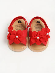 Baby Summer Sandals, PU Non-Slip Soles, Soft Flat Shoes for Infants, Suitable for Learning to Walk Indoors and Outdoors.