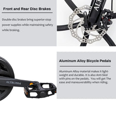 26 Inch Mountain Bike for Men & Women, 21 Speed Dual Suspension Adult Bicycle with Adjustable Disc Brake High Carbon Steel Frame