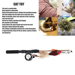 Cat Teaser Wand Cat Fishing Pole Bite Resistance Multifunctional Cat Teaser Wand for Cats Cat