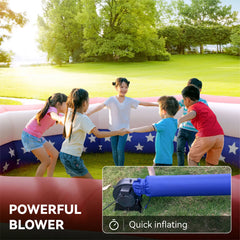 (20ft is out of stock )Gaga Ball Pit Inflatable with Air Blower Portable Gagaball Court Balls Pit 15FT for Sport Game