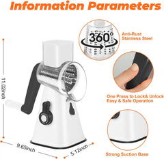 Multi-Purpose Rotary Graters Kitchen Mandoline Vegetable Slicer Cheese Slicer Shredder Potato Grinder For Nut Onion Carrot YY002