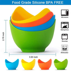 4Pc Silicone Egg Poacher Cups with Ring Standers Nonstick Egg Poaching Cups for Air Fryer Baking Oven Stovetop Egg Cooking YY103