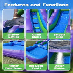 Commercial Water Slide Grade Inflatable Water Slide Outdoor Indoor Bouncy Castle for Adults and Kids Includes Blower