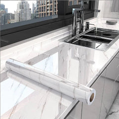 40cm Marble Self-adhesive Wallpaper Kitchen Cabinet Stove Countertop Contact paper PVC Waterproof Renovation Tile Wall Stickers