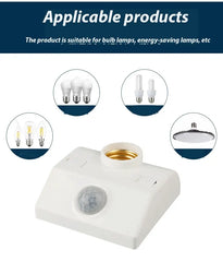 Smart 85V-265V 100W PIR Induction Infrared Motion Sensor E27 LED Lamp Base Holder With Light Control Switch Bulb Socket Adapter