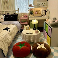 ins creative mushroom tomato living room sofa cushion room floor decoration ornament bed bay window throw pillow chair