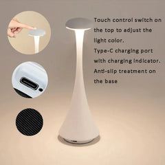 New Arrival Mushroom Table Lamp Rechargeable Wireless touch Lamp Creative Lamp USB-C Desk Lamp Hotel Bedroom Atmosphere Light