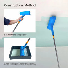 Ceiling Paint Roller Anti Splashing 10 Inch Home Ceiling Paint Roller Wide Application Adjustable with Roller for Window