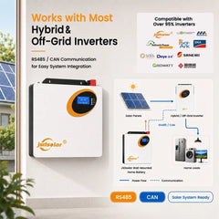 Jsdsolar 25.6V 100Ah LiFePO4 Battery 100A BMS 2560Wh Solar Lithium Iron Phosphate Battery 6000+ Cycles CAN RS485 For Solar Power System